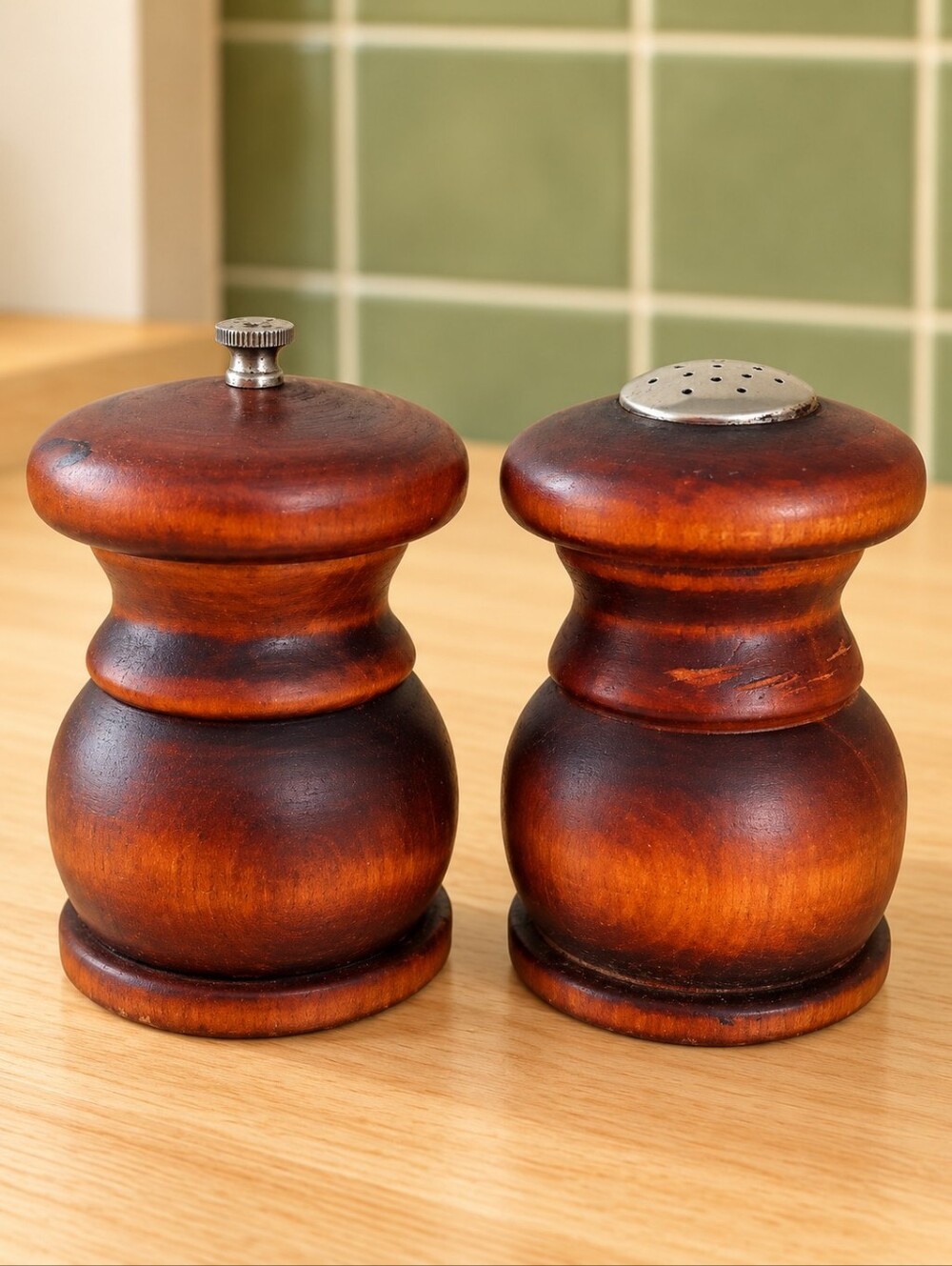 Vintage Baribocraft Canada Maple Salt Shaker Pepper Mill MCM 1960s 70s